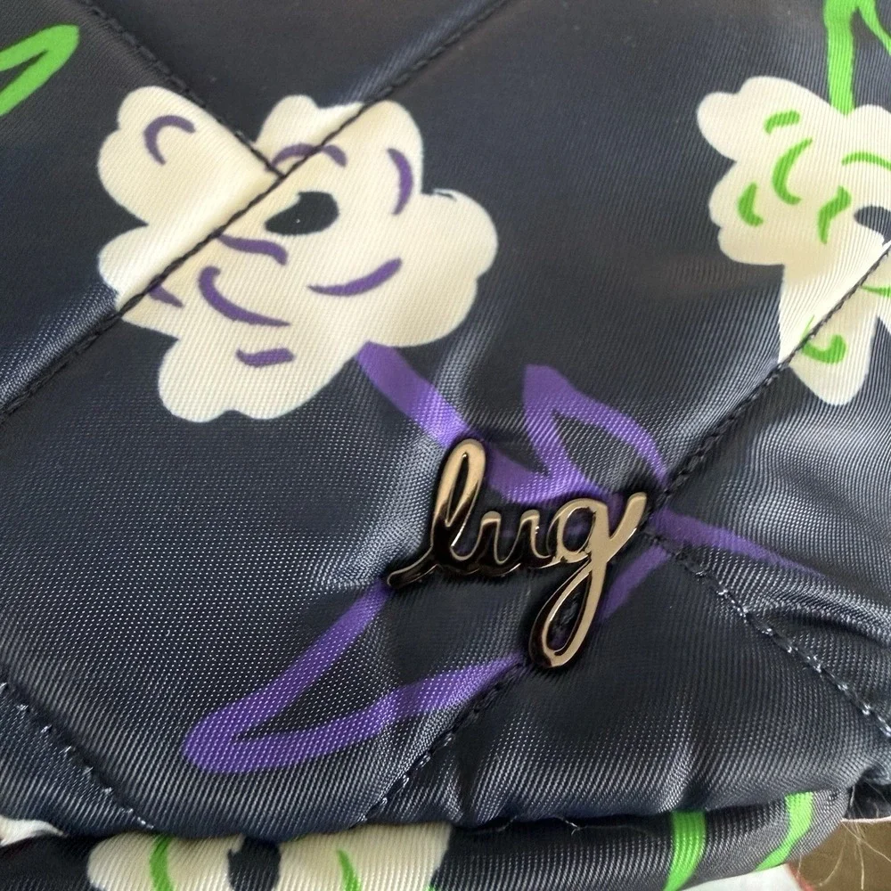 Lug FLare 2 Crossbody Shoulder Bag Purse Bright Floral Flower Navy Blue NWOT